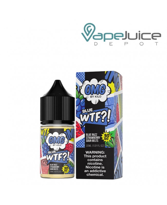 Blue WTF Blue Razz Strawberry Sour Belts OMG Salt 30ml