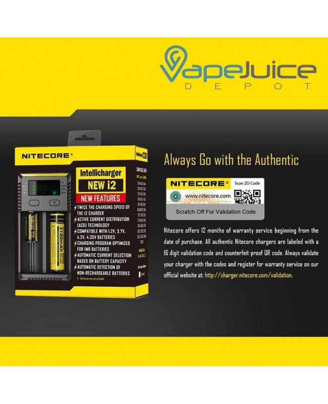 NITECORE Intellicharger NEW i2 Battery Charger