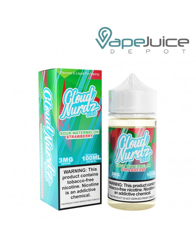 Sour Watermelon Strawberry Iced TFN Cloud Nurdz 100ml